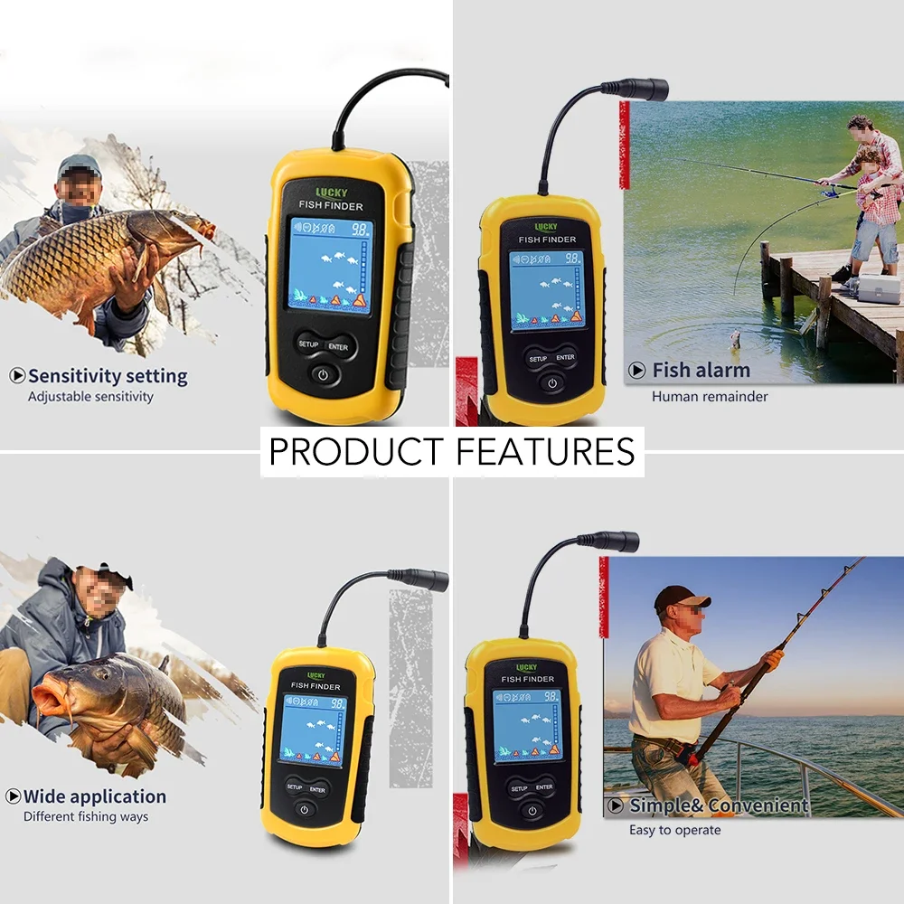 Lucky LCD Color Screen Portabl - Fish Finder Cable review and price