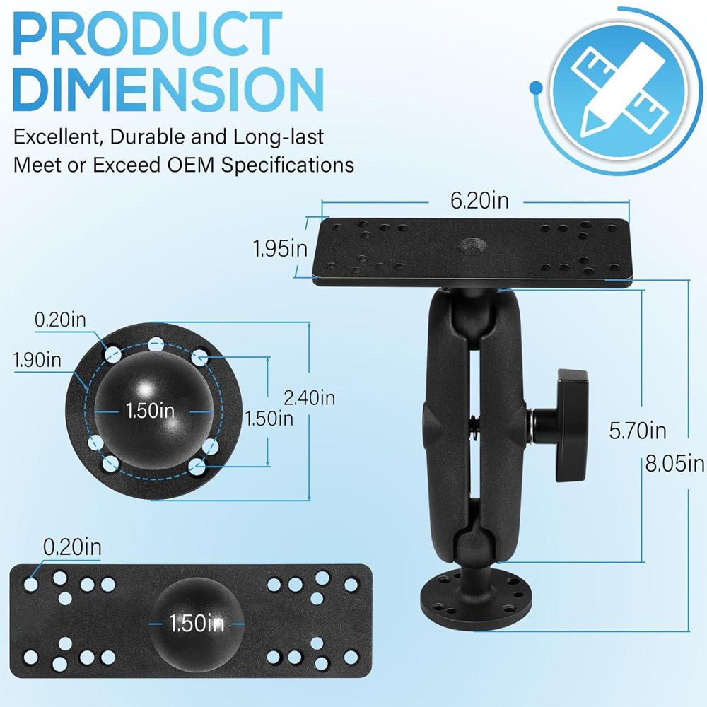 Aluminum Fish Finder Mount wit - Fish Finder Mount review and price